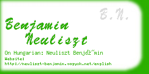 benjamin neuliszt business card